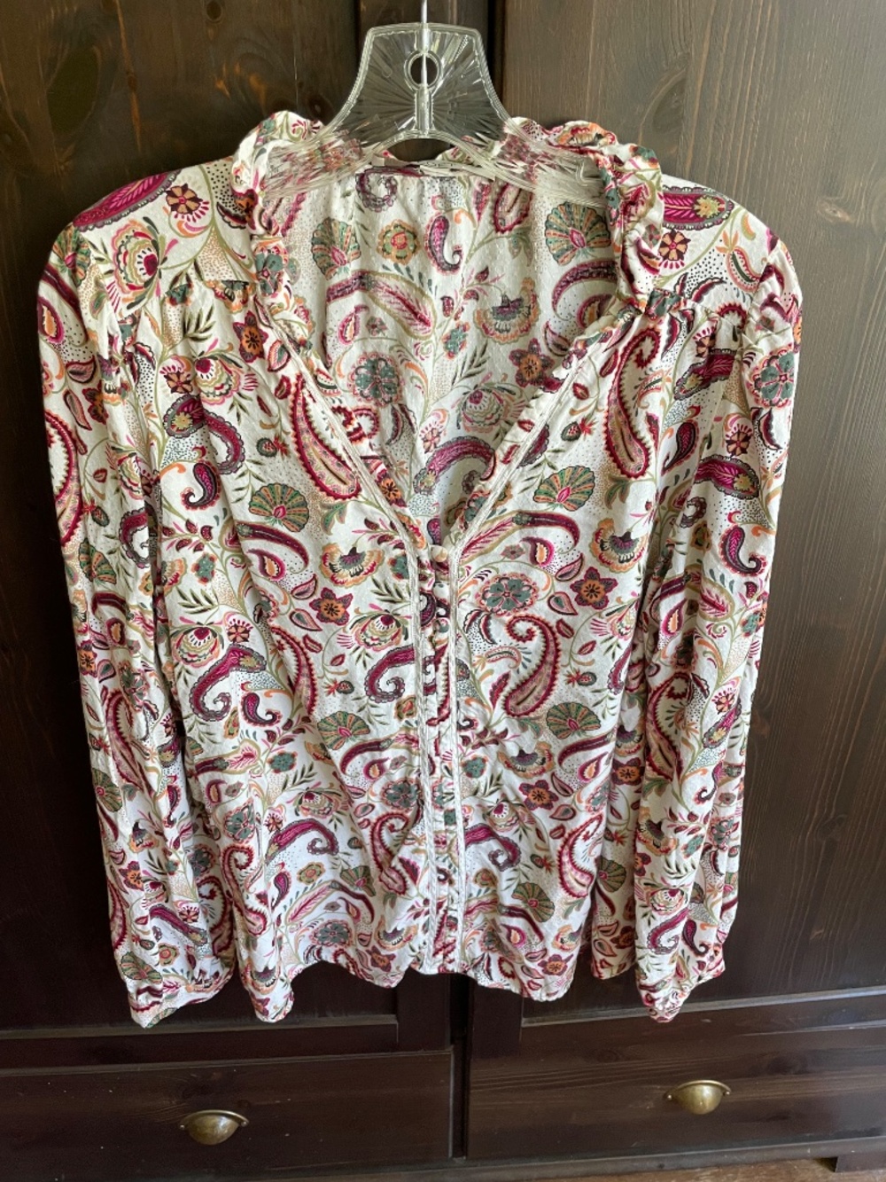 Soft, Flowing LOFT Floral Pattern Long Sleeve Blouse - Women's Large - Picture 2 of 10